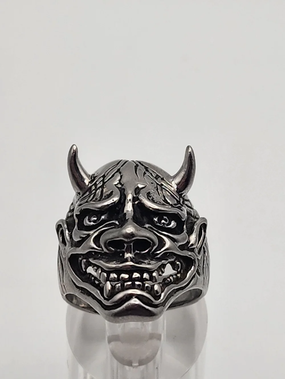 Silver Tone Hannya Mask Ring (12.5)